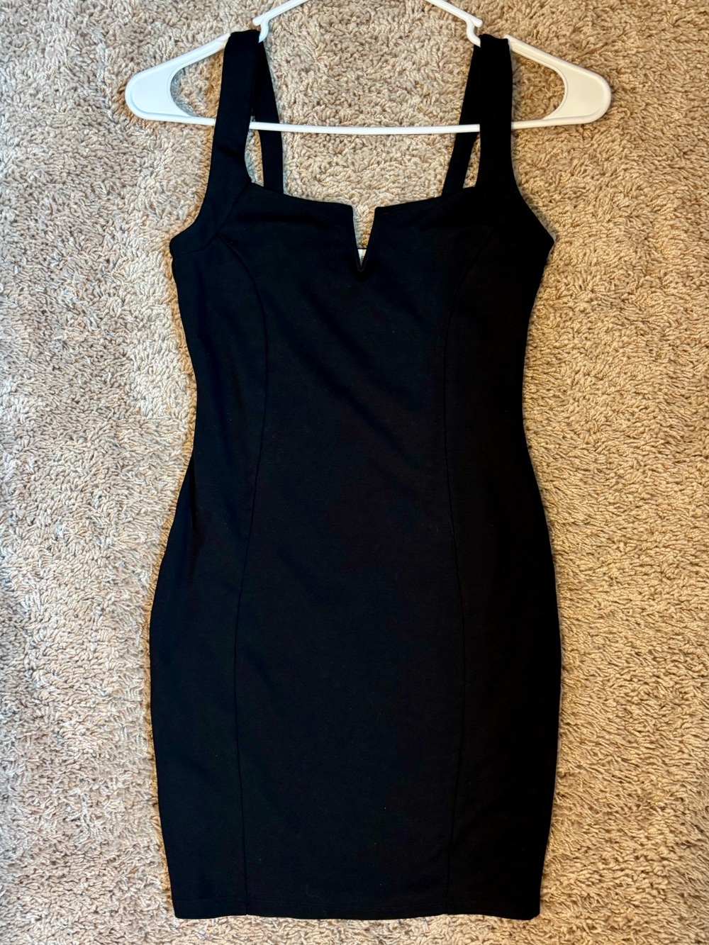 Black Square-Neck Bodycon Dress
